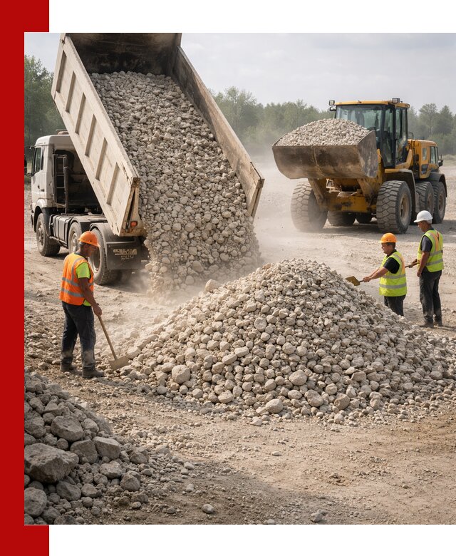 Доставка известнякового щебня фр. 40-70 в Медногорске