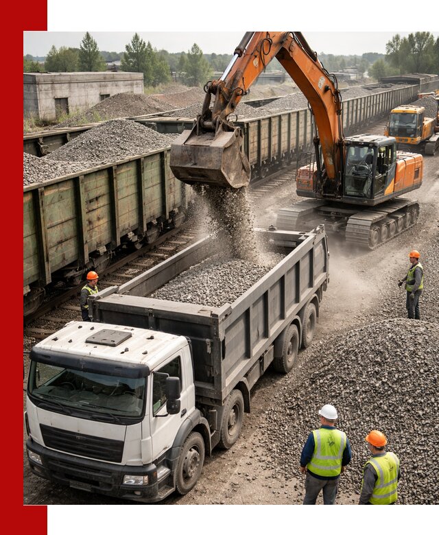 Железнодорожный щебень фракция 25–60 для поставок в Медногорске