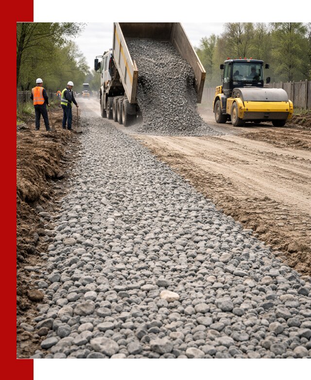 Доставка щебня для отсыпки дорог в Медногорске высокого качества