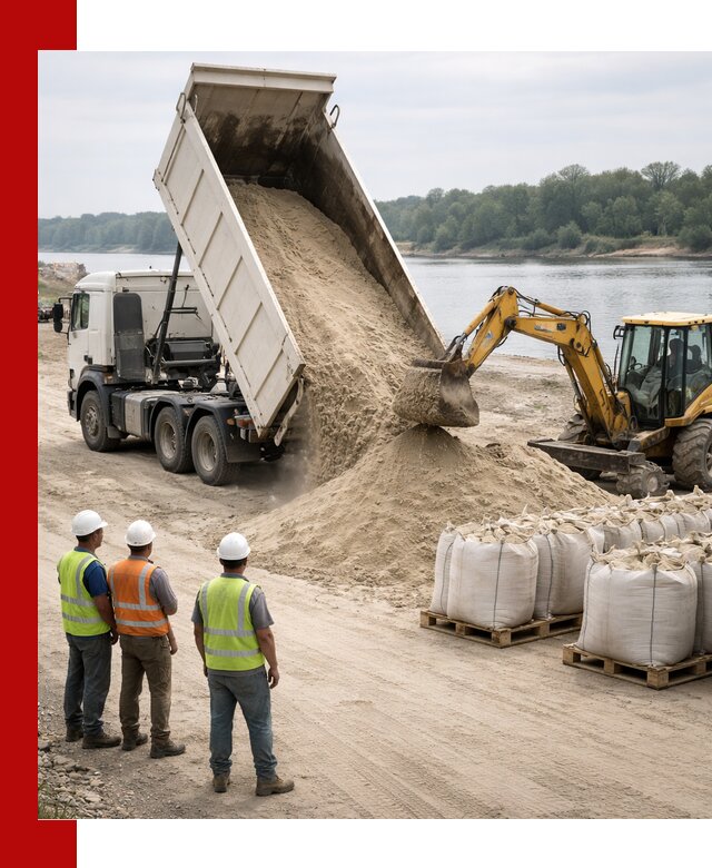 Доставка речного песка в Медногорске самосвалами и погрузкой