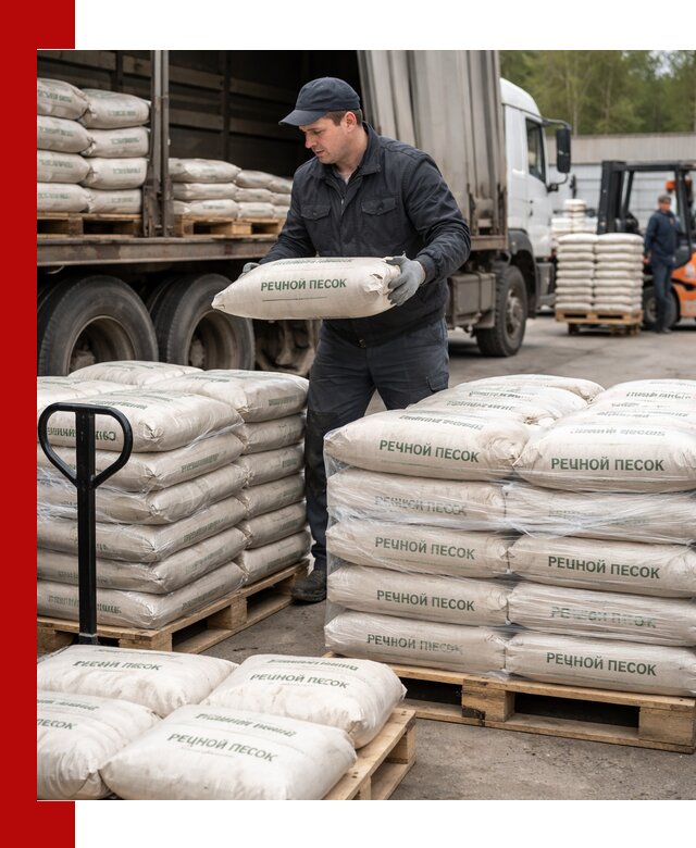 Речной песок в мешках с доставкой в Медногорске