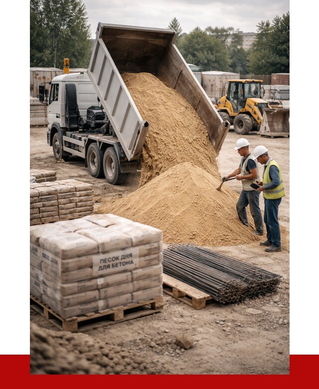 Песок для бетона в Медногорске от 2543 р. с доставкой, ПРОНЕРУДМдн