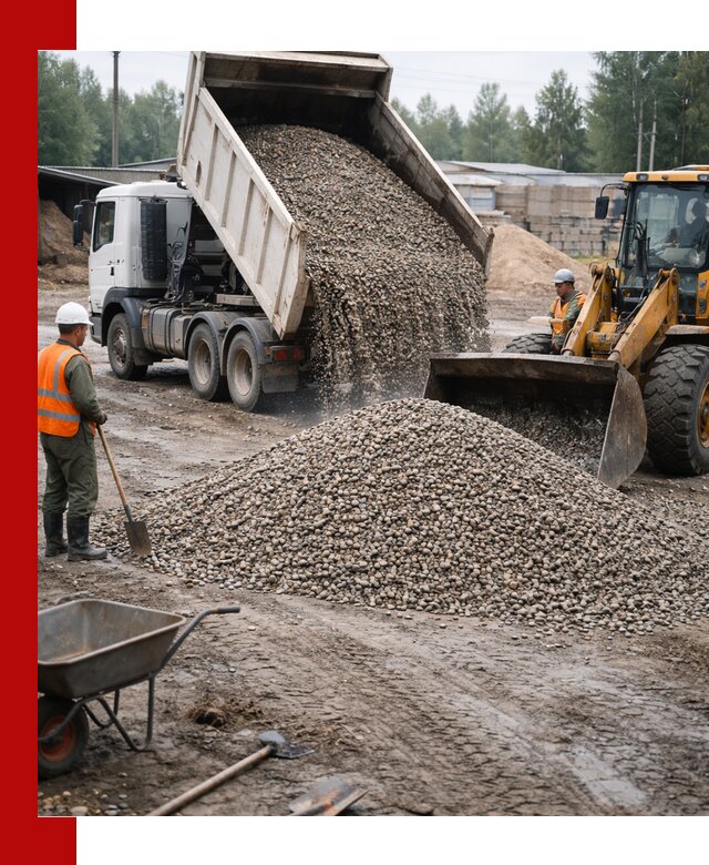 Мытый гравий с доставкой в Медногорске от карьера до участка