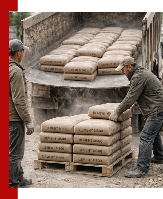 Цемент М500 с доставкой самосвалом в Медногорске