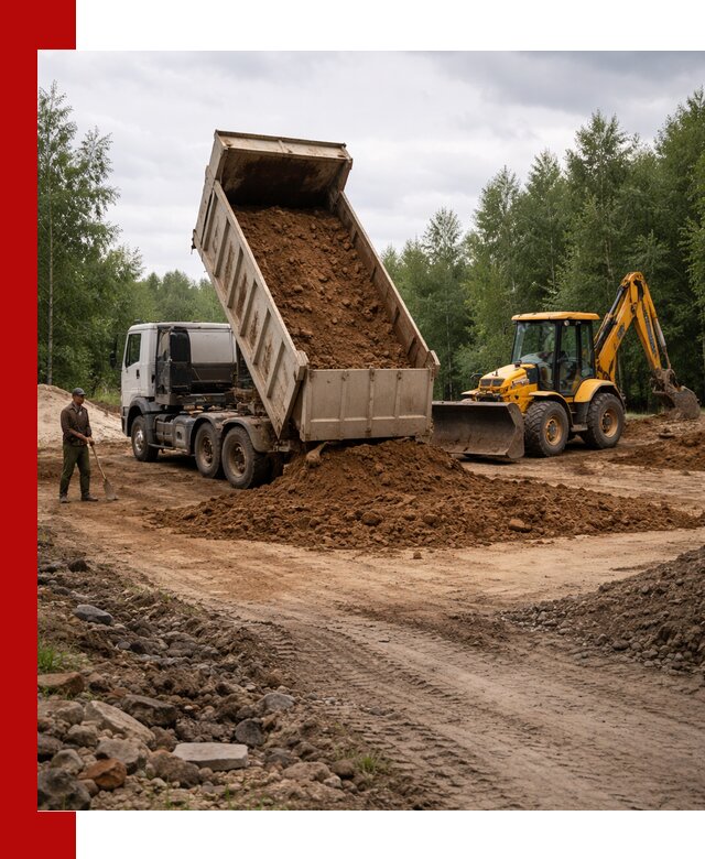 Доставка суглинка самосвалами в Медногорске подсыпка и планировка