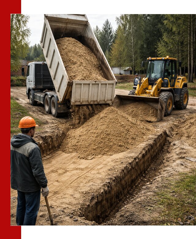 Доставка песчаного грунта в Медногорске для строительных работ