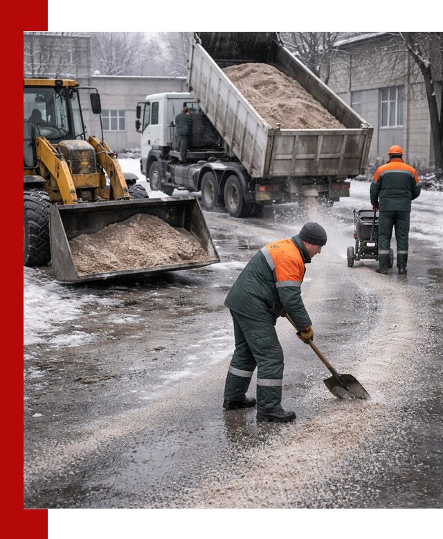 Реагент против гололеда с доставкой и нанесением в Медногорске