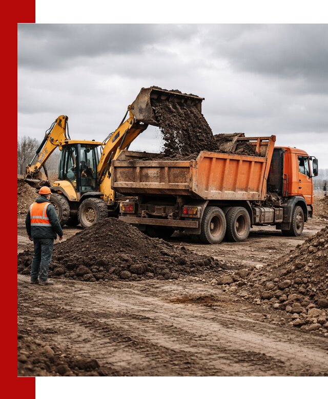 Вывоз грунта и строительного мусора в Медногорске грузовыми самосвалами