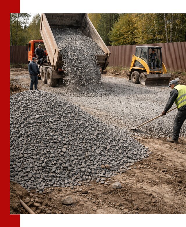 Отсыпка участка щебнем с доставкой и уплотнением в Медногорске